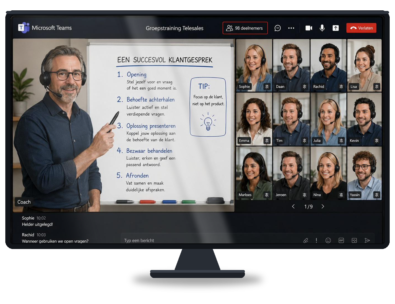 Live telesales-groepstraining met tot honderd deelnemers — Vreugdenhil Methode®